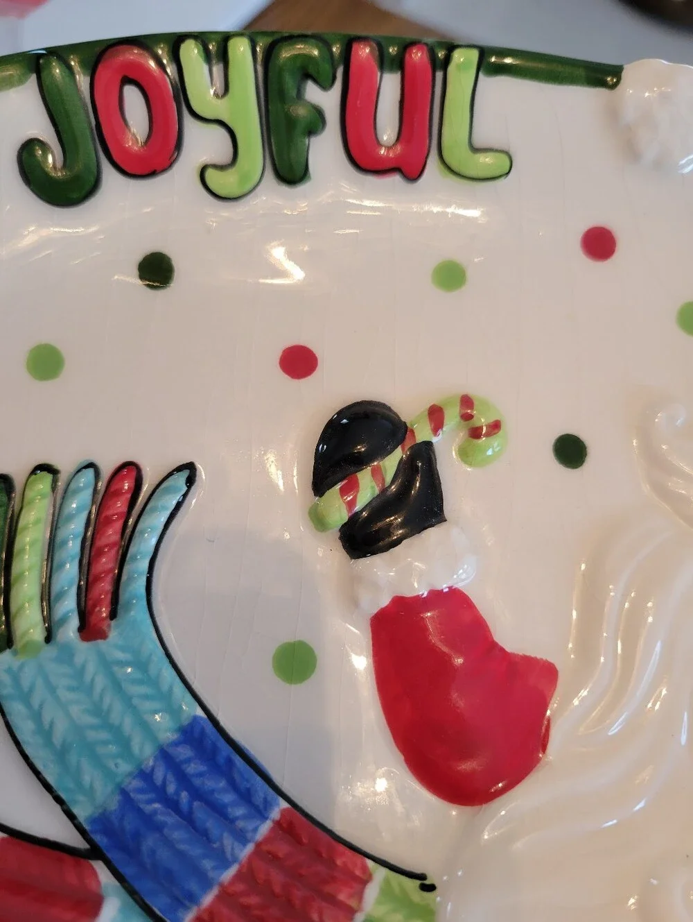 Fitz and Floyd Be Joyful Santa Claus Ceramic Serving Platter Holiday Christmas